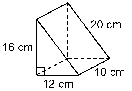 right angle triangular prism surface area